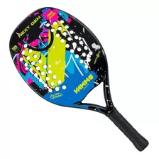 Raquete De Beach Tennis Vammo Next Gen Cor Azul E Preta