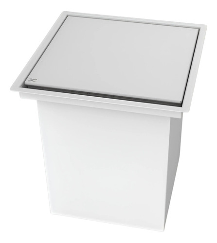 Lixeira Quadrada Pintada Braco 9,3 L Para Bancada Branco