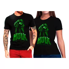 Camiseta Kit Casal Hulk Herói 100% Algodão 