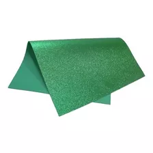 Placas De Eva 40x60cm Glitter Verde Escuro 5un Folhas Artes