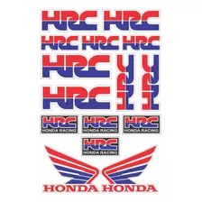 Kit Cartela Asas Honda Hrc Universal 15 Adesivos Cbr1000