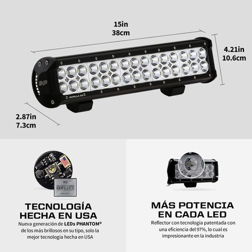 Barra De Led Skp Gorilla X2 De 90w 800 Canam Jeep -op Foto 6