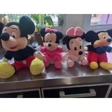 Set De 4 Peluches De Mickey Y Minnie. Para Aprovechar!