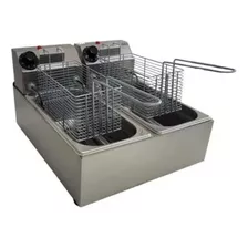 Fritadeira 6 Litros Inox 2 Cubas Elétrica Com 2 Tampas