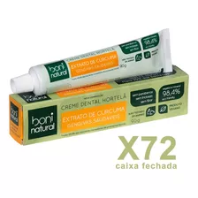 Kit 72 Creme Dental Boni Natural Hortela E Curcuma 90g (caix