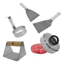 Kit 5 Acessórios Para Chapeiro Profissional Masterchef Cor Prateado