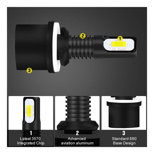 880 892 893 899 Bombillas Antiniebla Led 4000 Lm Para Ford Foto 3