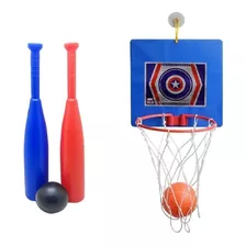 Cesta De Basquete Tabela Infantil Super Herói +taco Baseball