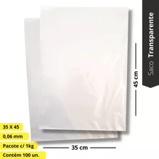 Saco Plástico Cristal Transparente Reforçado Embalagem 1kg