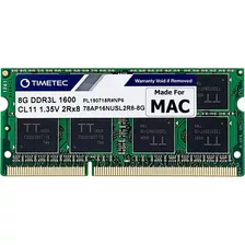 Memoria Ram Timetec, Para Apple, 8 Gb, 1600 Mhz, Ddr3l, Cl11