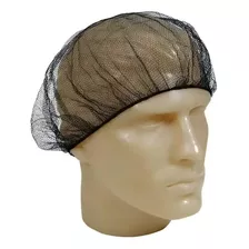 Touca De Cabelo Descartável Preta Para Cozinheira - 100 Und Cor Preto