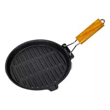 Sartenes De Hierro Grill Plancha Redonda 27cm. Color Gris