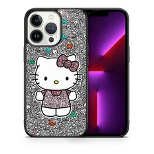 Funda Protectora Para iPhone Kitty Garabatos Tpu Case