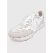 Zapatilla Lace Up Mix Blanco Hombre Calvin Klein