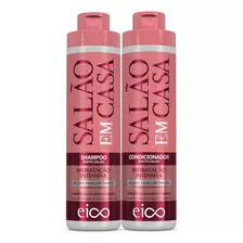  Eico Tratamento Shampoo Sem Sal + Condicionador Leave-in 1550ml Salão Em Casa Hidratação Intensiva Antifrizz Maciez Brilho Capilar