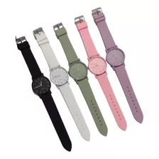 Relojes Pulsera Silicona Colores Lisos Por Mayor Por 5