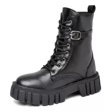 Bota Feminina Tratorado Coturno Preto Original Dubuy