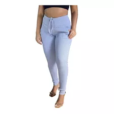 Calça Feminina Cintura Alta Canelada Skinny Com Elastano