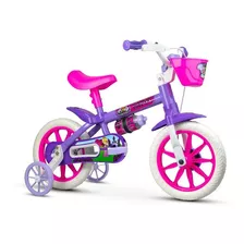 Bicicleta Infantil Menina Nathor Violet Aro 12 Freio Tambor Cor Violeta/branco/rosa