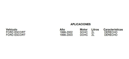 Espejo Derecho Ford Escort 1998-2002 2.0l Api Foto 3