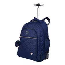 Mochila Carrinho Sestini Grande Capricho Crush Azul Marinho