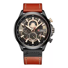 Reloj Militar Hombre Curren Cronógrafo Fechador Correa Piel