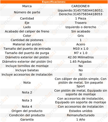 (1) Caliper O Mordaza Tras Izq O Der Infiniti G35 03/08 Foto 5