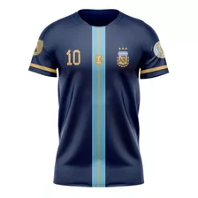 Camiseta Argentina Campeon Del Mundo 2022 Tres Estrellas