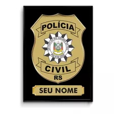 Quadro Em Tecido Brilho Polícia Civil Rio Grande Do Sul