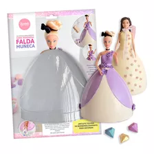 Promo Molde Falda Muñeca + Colorante Rosa + Baño Blanco