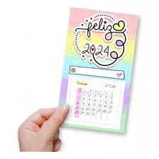 Kit Imprimible Mini Calendarios Mignon 2024 Con Frases 