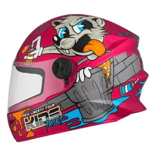 Capacete Fechado Liberty Four Kids Paint Fosco Rosa 54