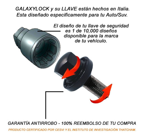 Tuercas Seguridad Volkswagen Jetta A4 Comfortline Galaxylock Foto 10