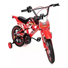 Bicicleta Infantil Aro 14 Moto Bike Com Rodinha Vermelho