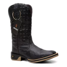 Bota Texana Exotica Masculina Country Em Couro Preta Jump