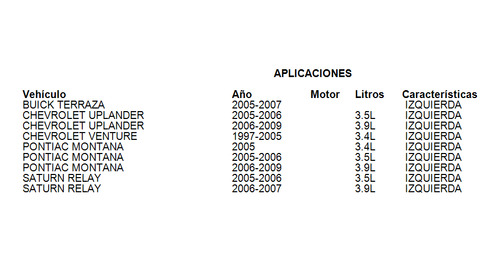 Luna Espejo Izquierda Pontiac Montana 2005-2006 3.5l Foto 4