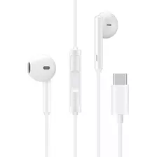 Fone Ouvido In-ear Tipo C P/ Samsung Galaxy S10 S20 S22 A70 Cor Branco