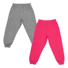 2 Calças Infantil Jogger Moletom Menina Inverno Confortavel