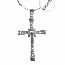 Colgante Cruz De Toretto + Cadena Plata Fina 925./ Todojoyas