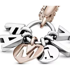 Charm Pandora Family Letras Colgantes Rose Gold Plata Ale925