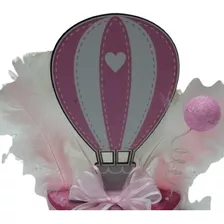 Adorno Torta Nacimiento / Baby Shower Globo Rosa Fibrofacil