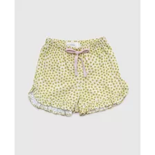 Short Pioppa Estampado Con Volados