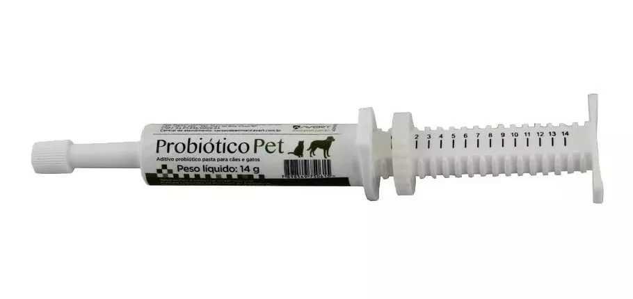 Probiótico Pet Cães E Gatos Seringa14g Equilíbrio Intestinal