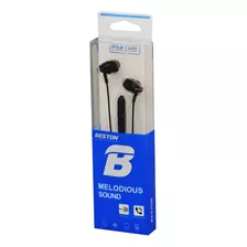 Manos Libres In-ear Beston Melodious, Control Volumen, Negro