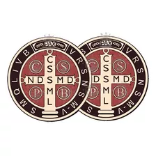 2 Adesivos Medalha De São Bento Cruz Sagrada Tons 10cm
