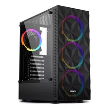 Gabinete Gamer Gravity Mid Tower Vidrio Templado + 4 Fan Rgb