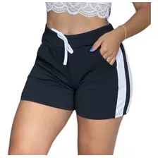 Kit7 Shorts Feminina Faixa Lateral Malha Crepe Top Revenda