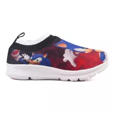 Tenis Infantil Meia Calce Facil Sonic Meninos Elastico