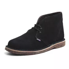Desert Boots Black Solado Crepe Forrada Couro London Style