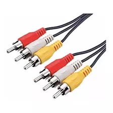 Cabo 3+3 Rca C/ Cabo Coxial Ouro 2.0m
